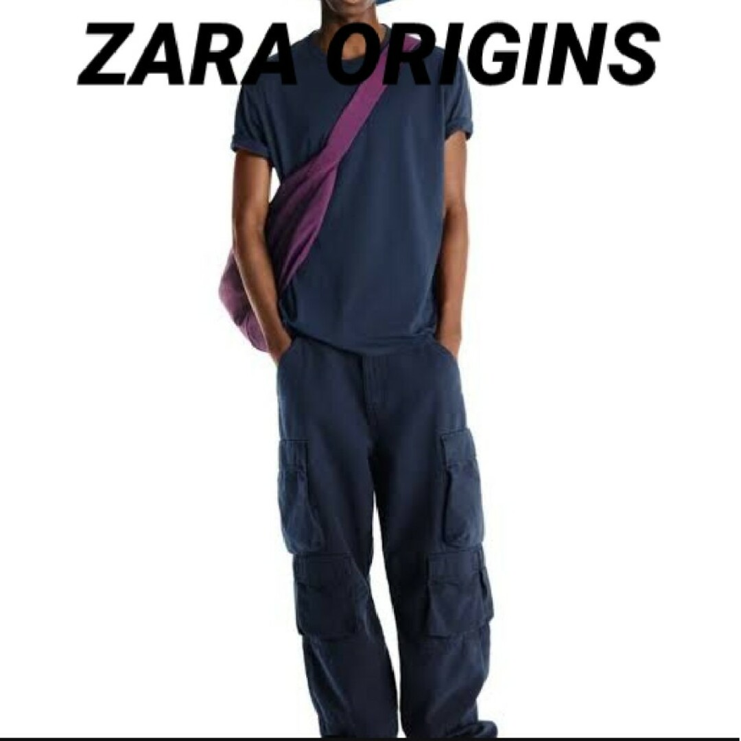 ZARA(ザラ)のZARA ORIGINS ザラ オリジンズ カーゴパンツ ネイビー メンズのパンツ(ワークパンツ/カーゴパンツ)の商品写真