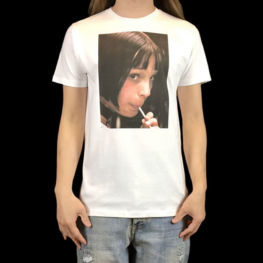 新品 レオン LEON マチルダ ストロー ショートカット 映画 少女 Tシャツ メンズのトップス(Tシャツ/カットソー(半袖/袖なし))の商品写真