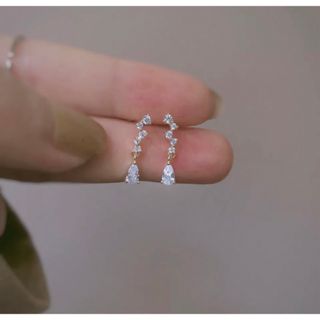 ６粒クリスタル　ピアス(ピアス)