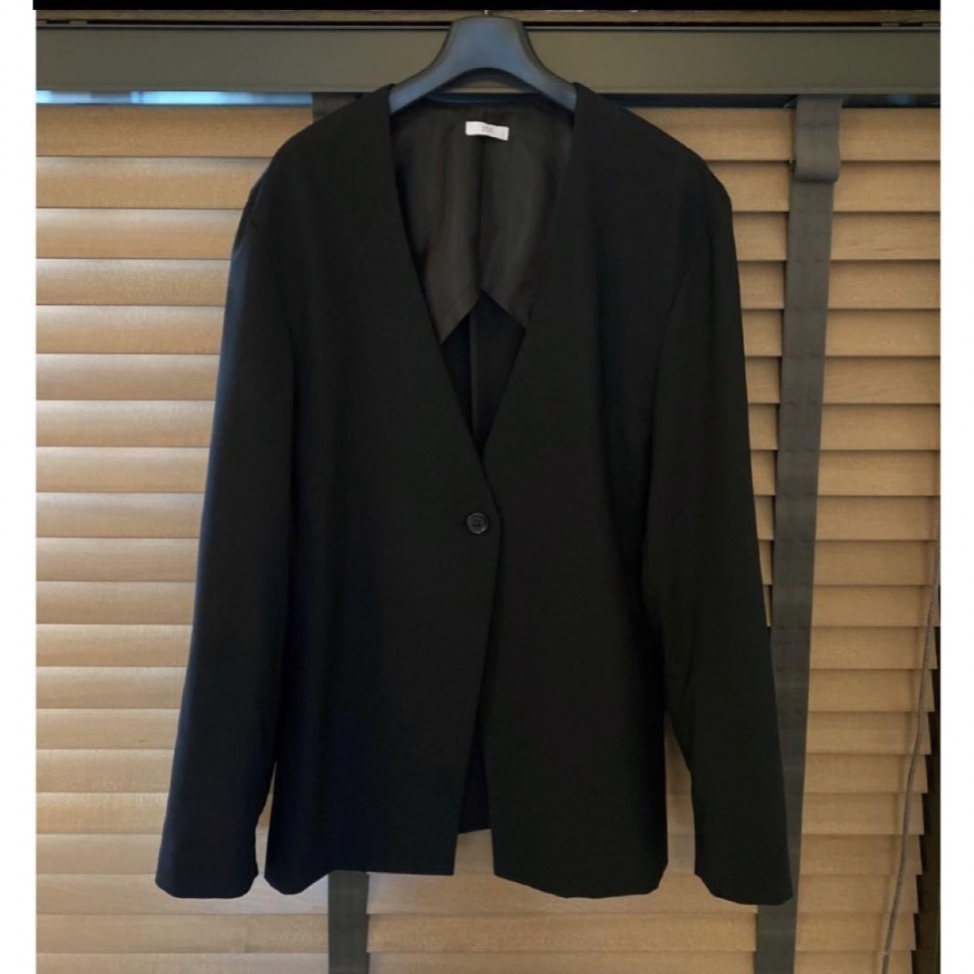 zoe ゾーイ collarless jacket サマー ジャケット 黒 レディースのジャケット/アウター(ノーカラージャケット)の商品写真
