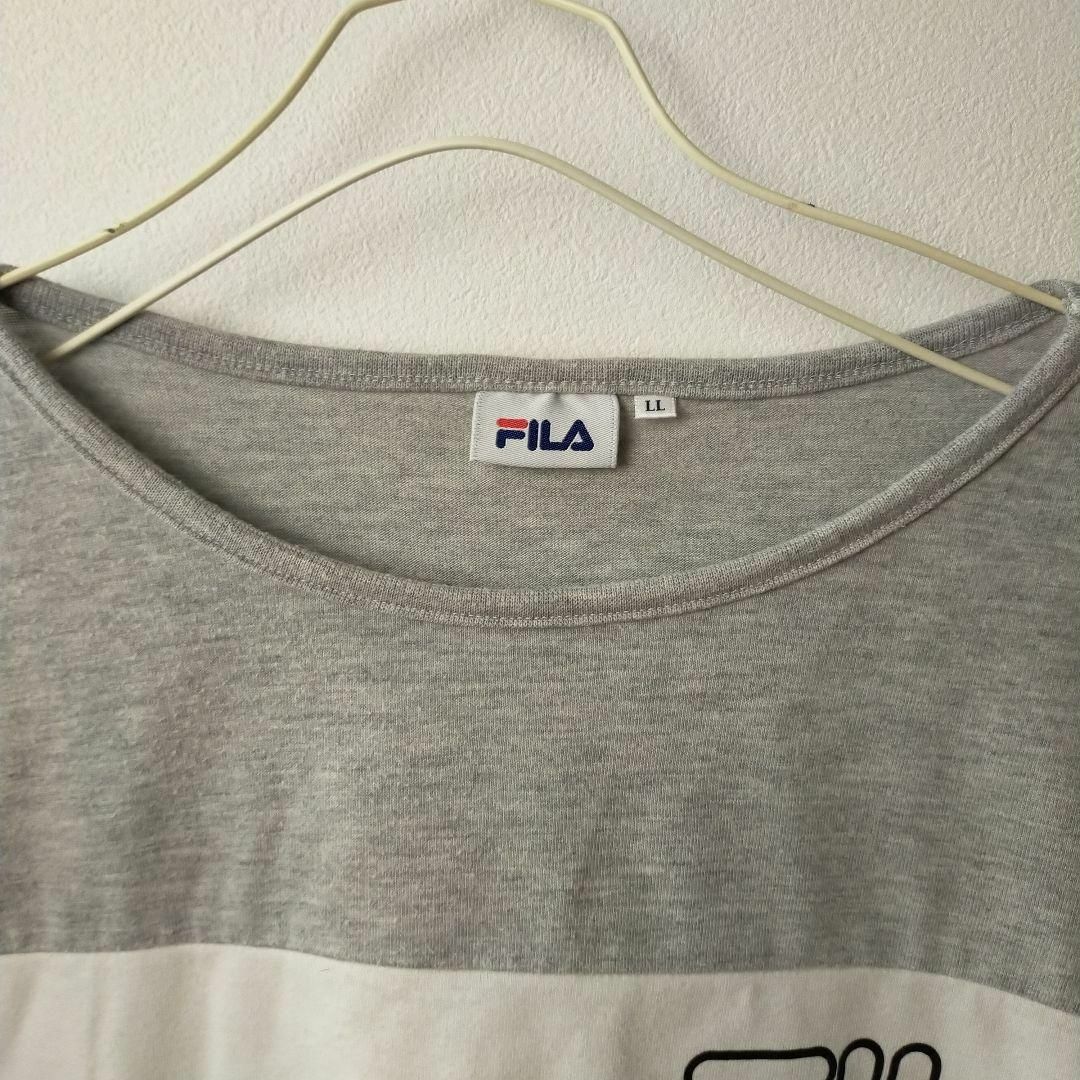 FILA(フィラ)のFILA　フィラ　七分丈　五分丈　ロンT　Tシャツ　レディース　LL　大きめ　黒 レディースのトップス(Tシャツ(長袖/七分))の商品写真