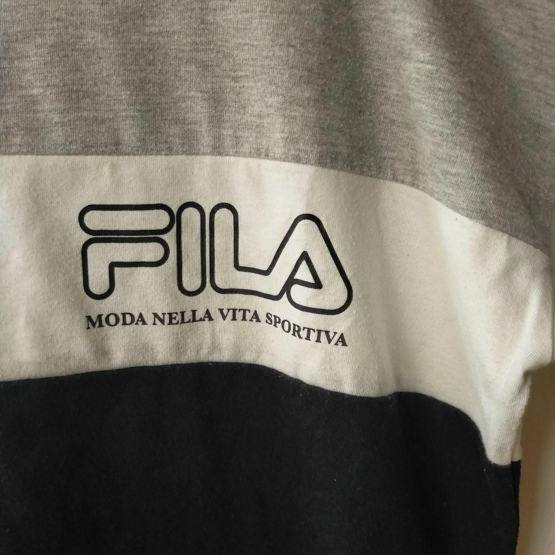 FILA(フィラ)のFILA　フィラ　七分丈　五分丈　ロンT　Tシャツ　レディース　LL　大きめ　黒 レディースのトップス(Tシャツ(長袖/七分))の商品写真