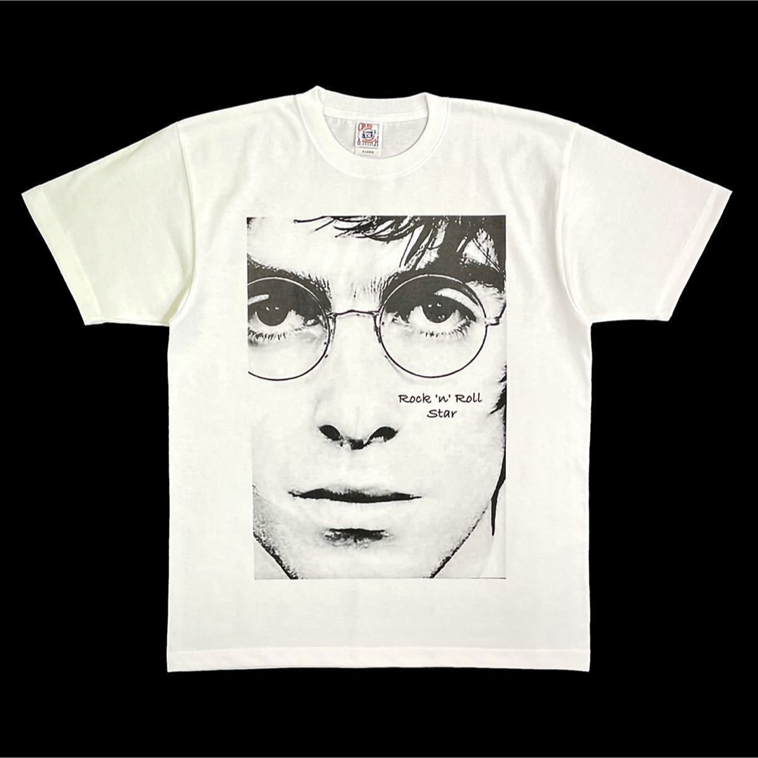 新品 ビッグ プリント oasis リアム UK ロック 顔 ドアップ Tシャツ メンズのトップス(Tシャツ/カットソー(半袖/袖なし))の商品写真