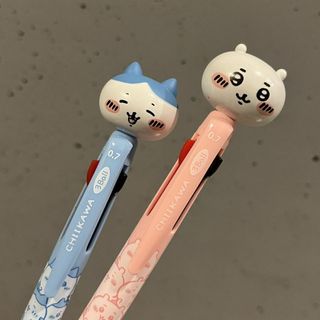 韓国　ちいかわ　3色ボールペン ２本セット　ピンク　ブルー　水色(ペン/マーカー)