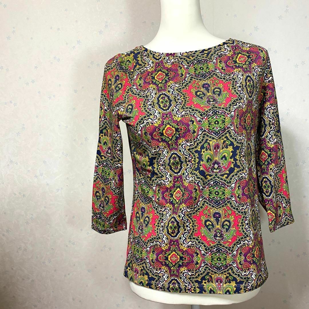 TALBOTS(タルボット)の【未使用タグ付き】　タルボット TALBOTS クラシックプリントカットソー レディースのトップス(Tシャツ(長袖/七分))の商品写真