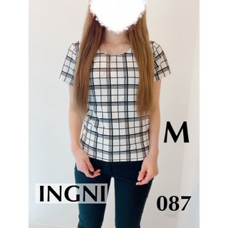 【INGNI】イング 格子柄 チェック柄 半袖 トップス M 着画 写真