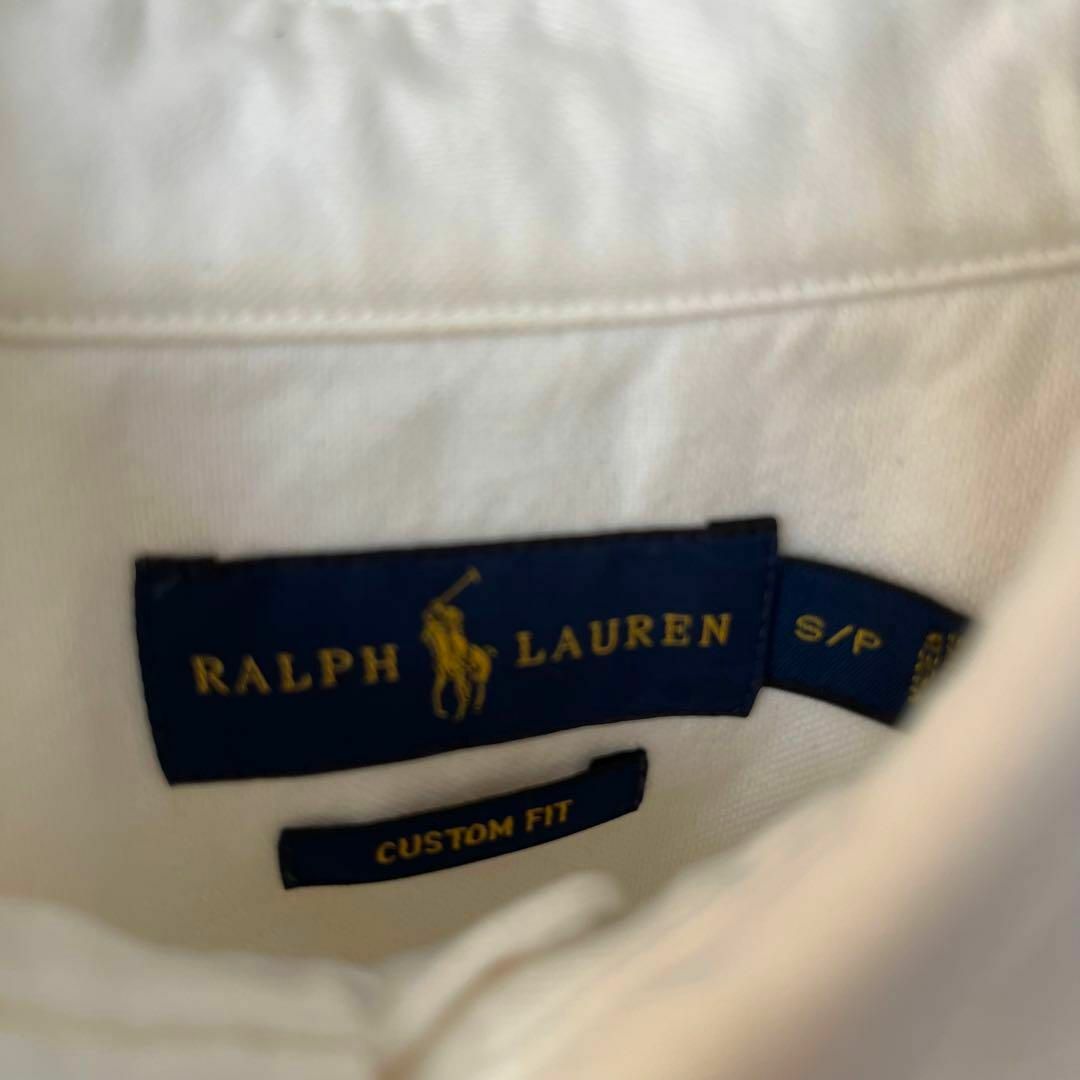 Ralph Lauren(ラルフローレン)のレディース古着　ラルフローレン　カラーポロ刺繍オックスフォードBDシャツ　S 白 レディースのトップス(シャツ/ブラウス(長袖/七分))の商品写真