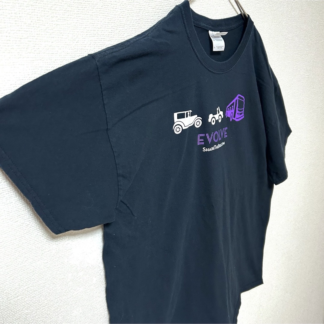 GILDAN(ギルタン)のUS古着 GILDAN 半袖Tシャツ プリント XL ゆるだぼ ブラック 進化 メンズのトップス(Tシャツ/カットソー(半袖/袖なし))の商品写真