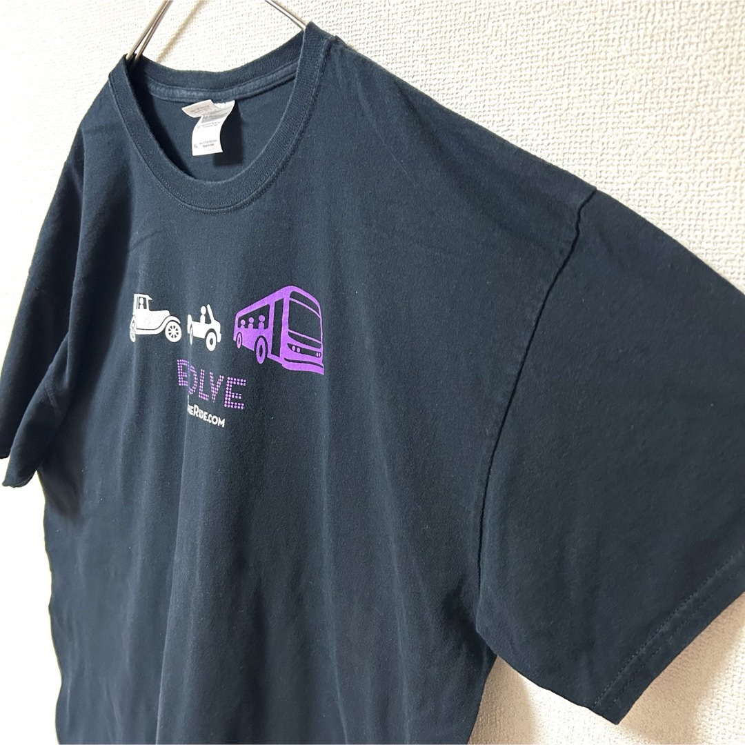 GILDAN(ギルタン)のUS古着 GILDAN 半袖Tシャツ プリント XL ゆるだぼ ブラック 進化 メンズのトップス(Tシャツ/カットソー(半袖/袖なし))の商品写真