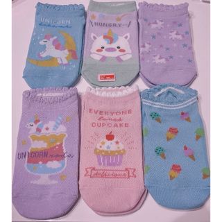 新品　靴下　サイズ　15-20  女児　ユニコーン　甲メッシュ　ソックス(靴下/タイツ)