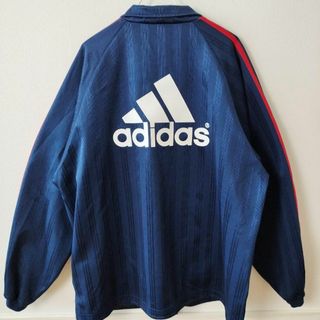 アディダス(adidas)のadidas　アディダス　ジャージ上　ネイビー　スリーライン　バックプリント　L(ジャージ)