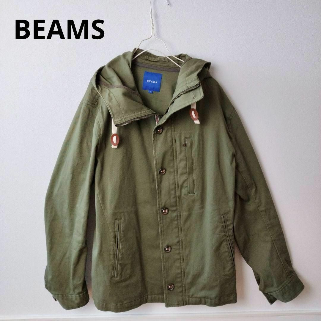 BEAMS(ビームス)のBEAMS　ビームス　綿　ジャケット　ミリタリー　グリーン　深緑　L　レディース メンズのジャケット/アウター(ミリタリージャケット)の商品写真