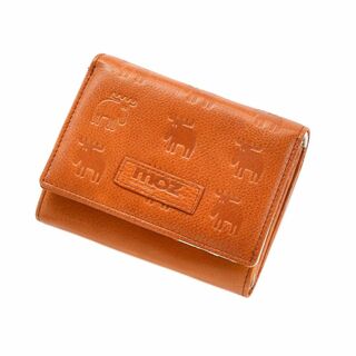 【色: オレンジ】[モズ] 折り財布 レディース 本革 大容量 二つ折り フラッ(その他)