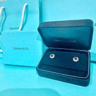 ティファニー(Tiffany & Co.)の新品TIFFANY&Coフローラ ブルーサファイヤ＆ダイヤモンドピアスK18YG(ピアス)