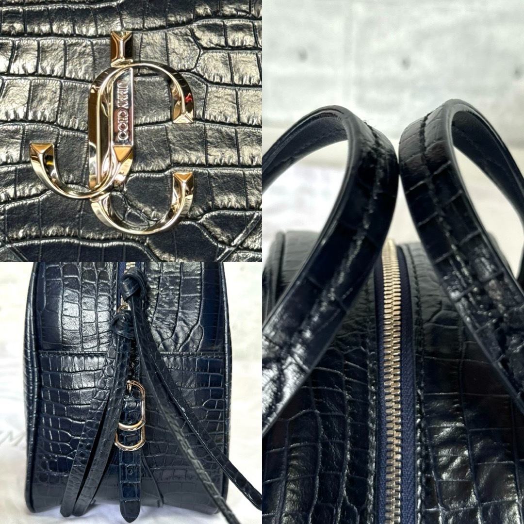 JIMMY CHOO(ジミーチュウ)の【未使用級】JIMMY CHOO VARENNE クロコ型押し 2WAYバッグ レディースのバッグ(ハンドバッグ)の商品写真