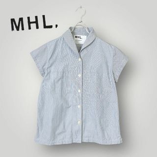 MHL. - [美品] マーガレットハウエル MHL.半袖シャツ ストライプ セーラーカラー