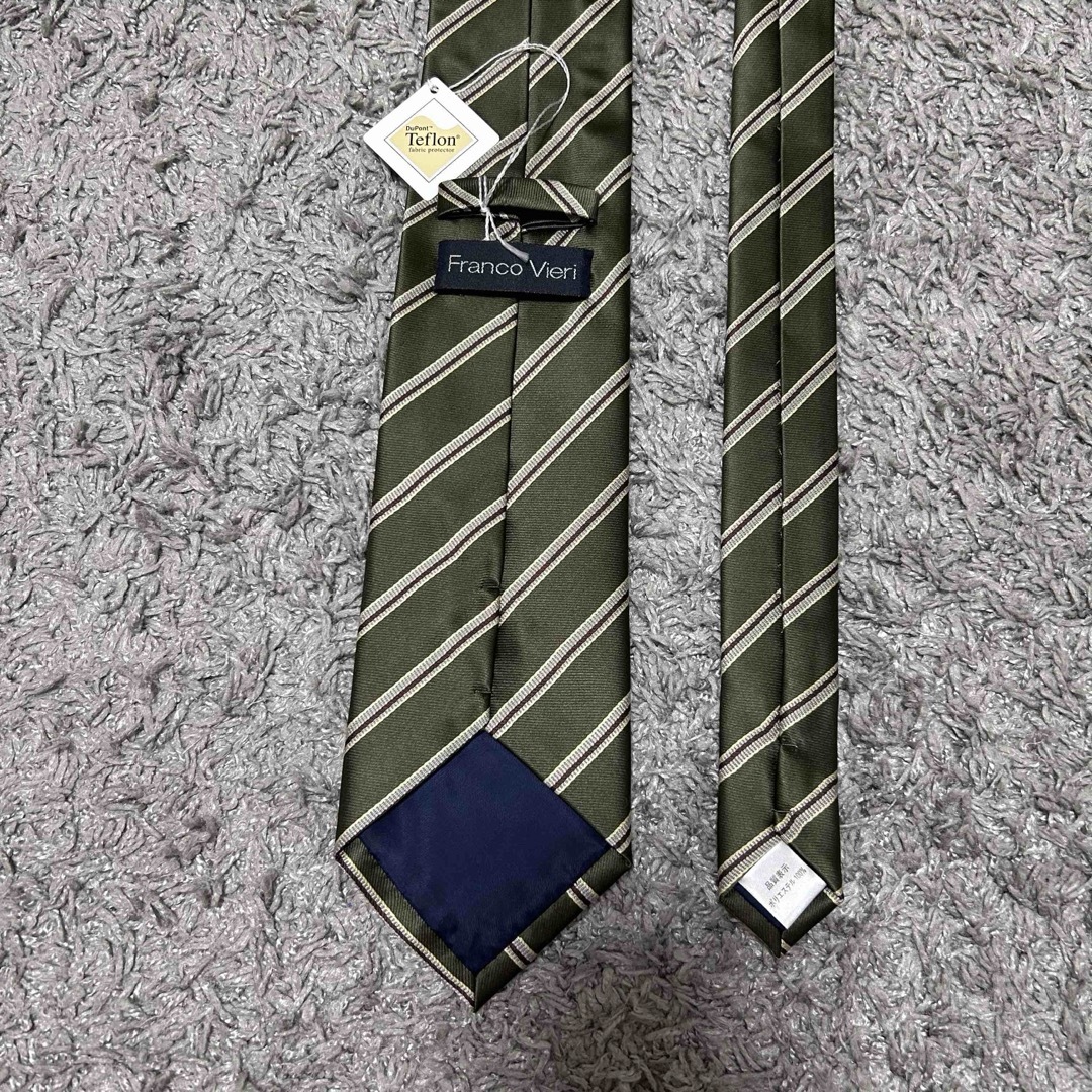 メンズ　ネクタイ　ストライプ柄　緑　ポリエステル  父の日　ビジネス　小物 メンズのファッション小物(ネクタイ)の商品写真