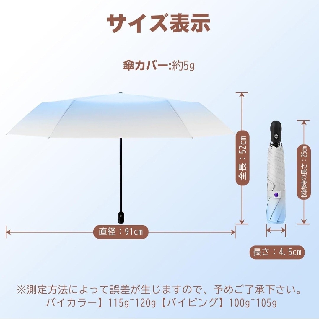 折り畳み日傘　軽量　完全遮光　晴雨兼用　100%遮光　UVカット　ワンタッチ　青 レディースのファッション小物(傘)の商品写真