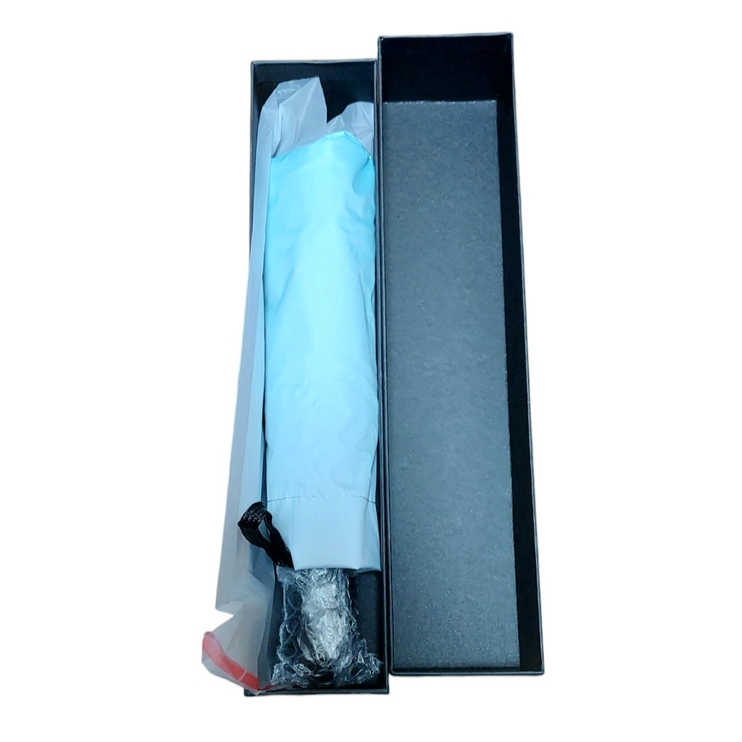 折り畳み日傘　軽量　完全遮光　晴雨兼用　100%遮光　UVカット　ワンタッチ　青 レディースのファッション小物(傘)の商品写真