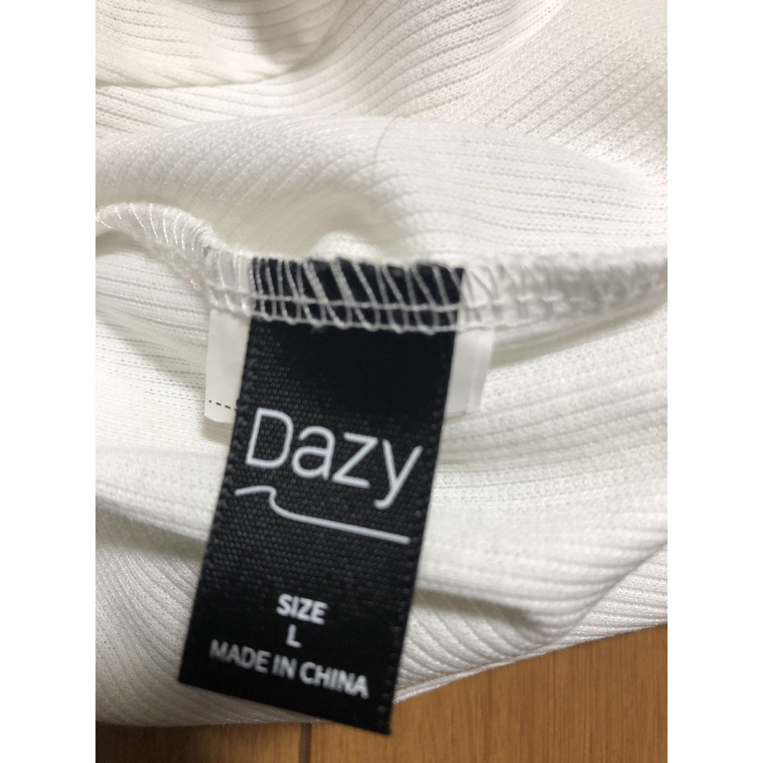 SHEIN(シーイン)のSHEIN Dazy レディースホワイト長袖シャツ　サイズL レディースのトップス(シャツ/ブラウス(長袖/七分))の商品写真