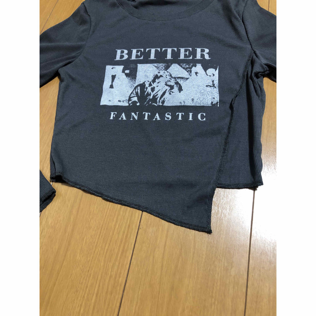 SHEIN(シーイン)のSHEIN Dazy レディースブラックロングTシャツ レディースのトップス(Tシャツ(長袖/七分))の商品写真