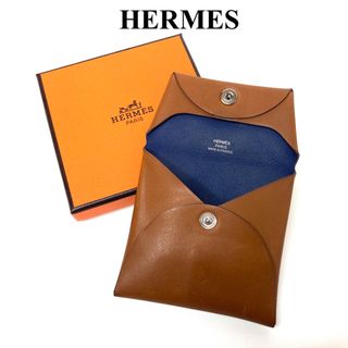 Hermes - エルメス　HERMES  バスティア　バイカラー　レザー　コインケース　ブラウン