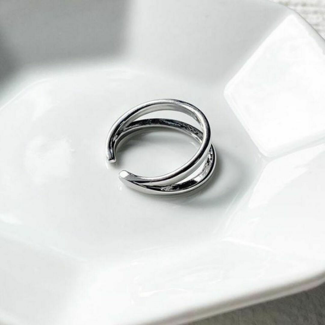 ダブル line curve ring レディースのアクセサリー(リング(指輪))の商品写真