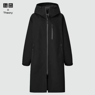 ユニクロ(UNIQLO)の美品✨ユニクロ セオリー ブロックテックコート ロングコート 黒 Mサイズ(ロングコート)