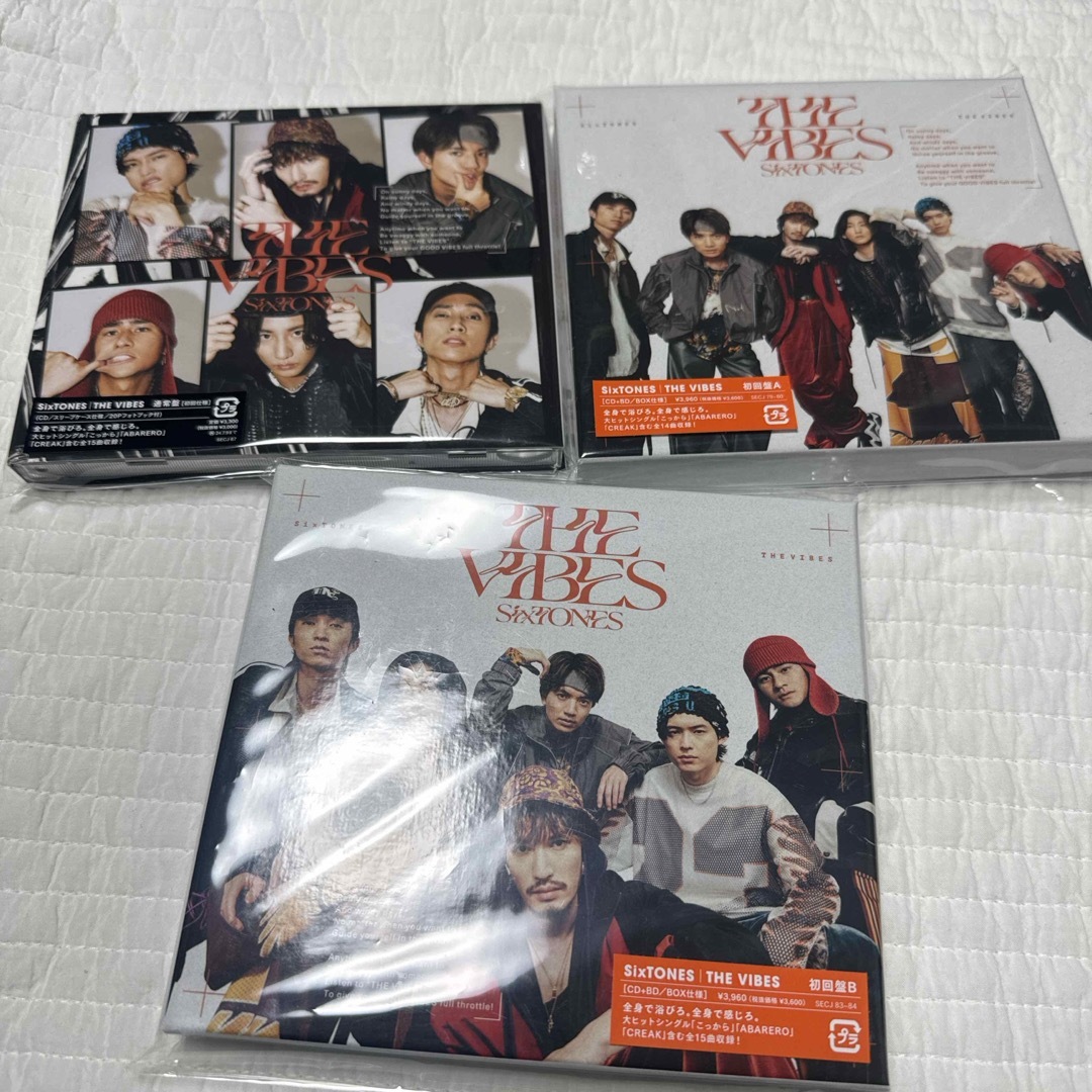 SixTONES(ストーンズ)のTHE　VIBES3形態セット（Blu-ray）※シリアルコード未使用、特典なし エンタメ/ホビーのCD(ポップス/ロック(邦楽))の商品写真