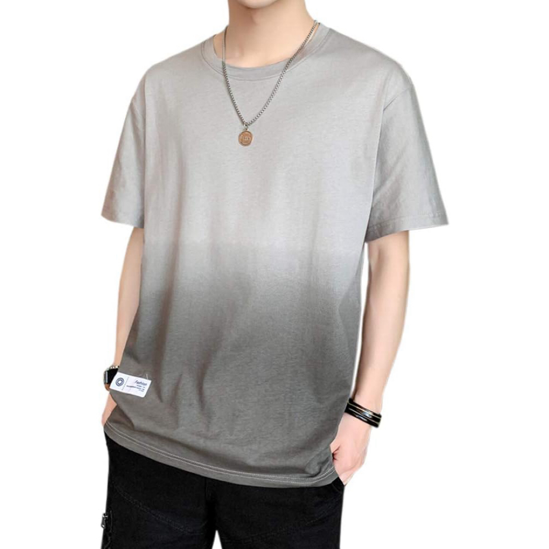 新品 Tシャツ メンズ 半袖 夏服 綿 カットソー カジュアル XL カーキ メンズのトップス(Tシャツ/カットソー(半袖/袖なし))の商品写真