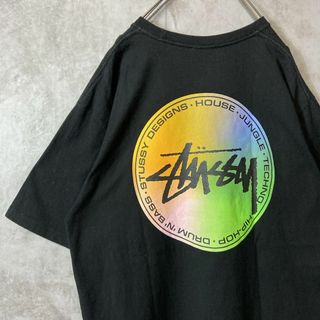 ステューシー(STUSSY)の【メキシコ製、バックプリント】stussyサークルロゴ古着Tシャツ黒ブラックL(Tシャツ/カットソー(半袖/袖なし))