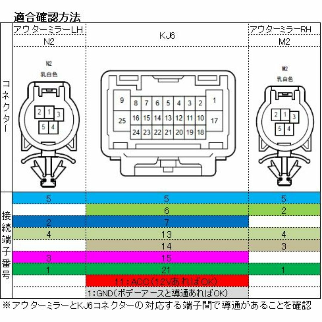 トヨタ(トヨタ)のトヨタ ハイエース200系3型 電格ミラー後付ミラーSWハーネス カプラーON 自動車/バイクの自動車(車種別パーツ)の商品写真