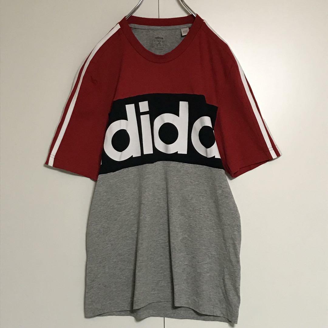 adidas(アディダス)の【美品】アディダス　ビッグロゴ入りTシャツ 美品　マルチカラー　F977 メンズのトップス(Tシャツ/カットソー(半袖/袖なし))の商品写真