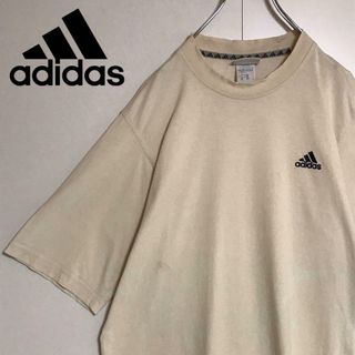 アディダス(adidas)の【万国旗タグ】アディダス　刺繍ロゴ入りTシャツ　ヴィンテージ古着　F965(Tシャツ/カットソー(半袖/袖なし))