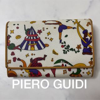 PIERO GUIDI 二つ折り財布 マジックサーカス PVC ホワイト(財布)