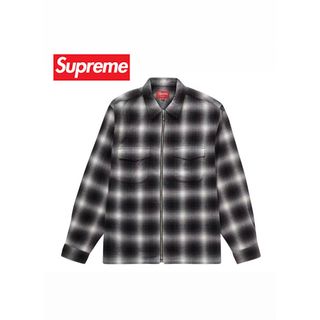 Supreme - Shadow Plaid Flannel Zip Up Shirt 黒 L 新品