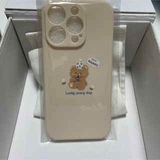 【新品・匿名配送】 くま ベージュ iPhoneケース iPhone14pro(iPhoneケース)