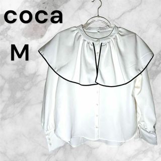 coca - 【✨古着✨】coca 襟付き　ブラウス　M size ガーリー　ホワイト