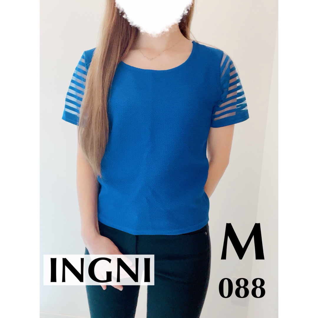 INGNI(イング)の【INGNI】イング 半袖 トップス シースルー ショルダー 着画 写真 M レディースのトップス(Tシャツ(半袖/袖なし))の商品写真