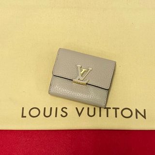 ルイヴィトン(LOUIS VUITTON)のほぼ 未使用 RFIDタグ LOUIS VUITTON ルイヴィトン ポルトフォイユ カプシーヌ XS レザー コンパクト ミニ 二つ折り財布 ベージュ 36908(財布)