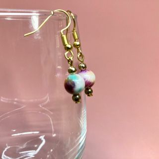 キャンディジェイド 一粒フックピアス イヤリング 8mm　G　#4 (イヤリング)