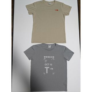 ノースフェイス Tシャツ グレー ベージュ系 レディースM・Lサイズ 2枚セット