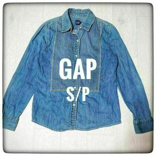 GAP ギャプ デニムシャツ S/P トップス 無地 長袖 コットン 100%(シャツ/ブラウス(長袖/七分))