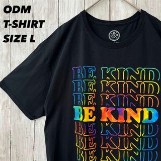 アメリカ古着　ODM レインボーカラー7段プリントTシャツ　サイズMユニセックス(Tシャツ/カットソー(半袖/袖なし))