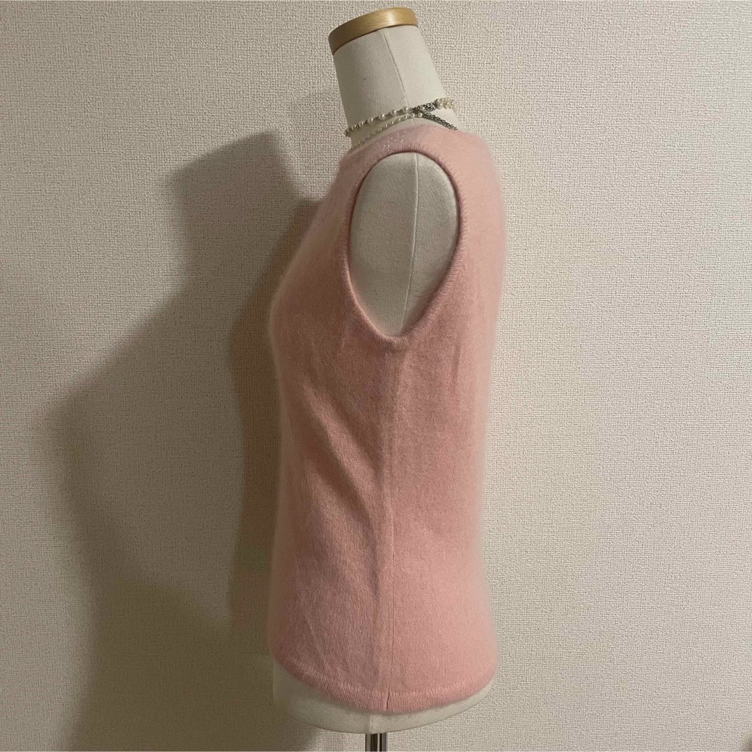 Courreges(クレージュ)のCourreges クレージュ アンゴラ混 ウール ニット ベスト pink レディースのトップス(ニット/セーター)の商品写真