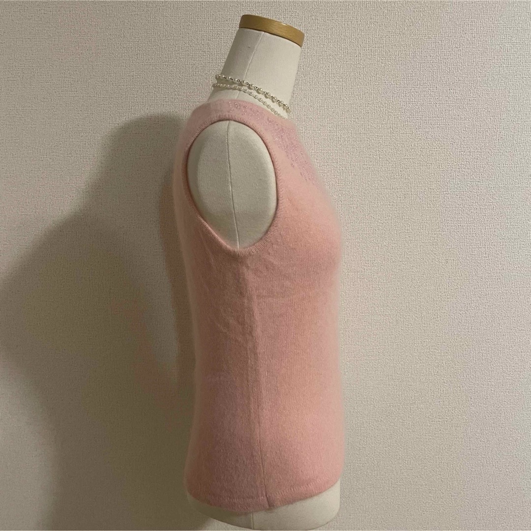 Courreges(クレージュ)のCourreges クレージュ アンゴラ混 ウール ニット ベスト pink レディースのトップス(ニット/セーター)の商品写真