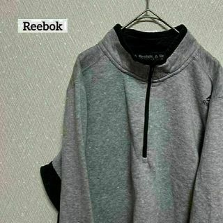 Reebok リーボック ハーフジップ パーカー 長袖 ワンポイント L