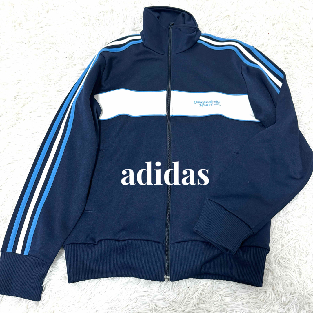 adidas(アディダス)の80s 90sヴィンテージ　adidas トラックジャケット　ブルー　L スポーツ/アウトドアのサッカー/フットサル(ウェア)の商品写真