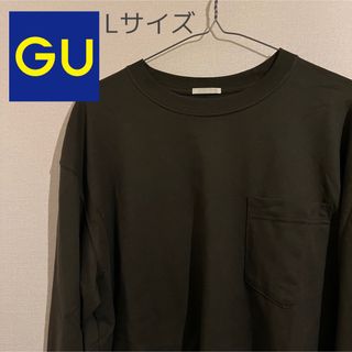 ジーユー(GU)のGU ヘビーウェイトクルーネックT ダークグリーン L(Tシャツ/カットソー(七分/長袖))