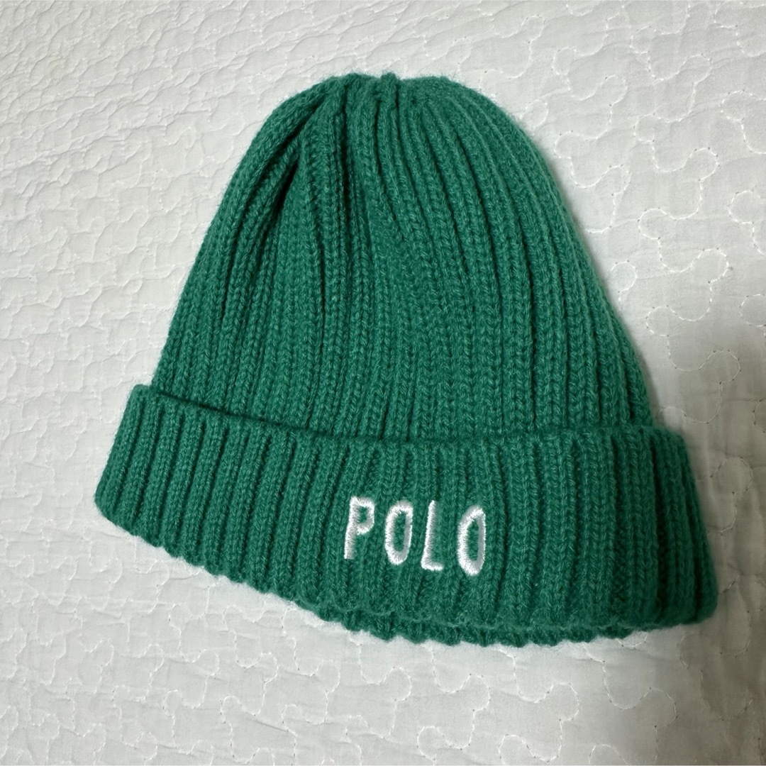 POLO（RALPH LAUREN）(ポロ)のPOLO ベビー用ニット帽 グリーン キッズ/ベビー/マタニティのこども用ファッション小物(帽子)の商品写真